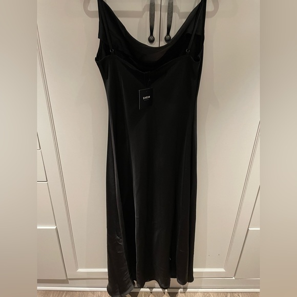 Black midi dress with cowl neck - Picture 2 of 4